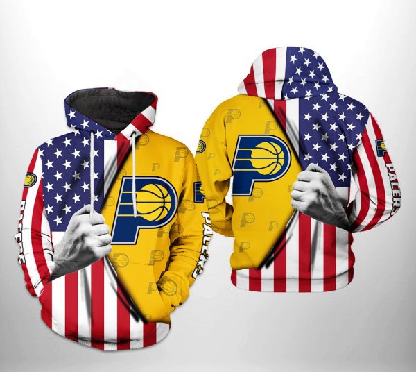 Indiana Pacers NBA US Flag Team 3D Printed Hoodie/Zipper Hoodie