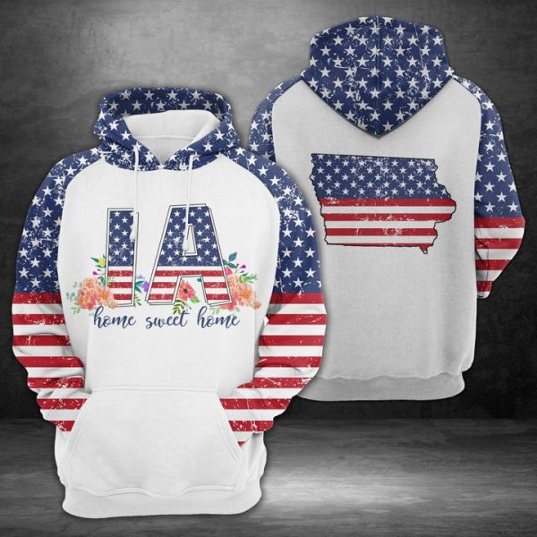 Iowa Home Sweet Home 3D Printed Hoodie/Zipper Hoodie