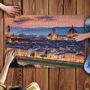 Italy Beautiful Sunset Over Cathedral Of Santa Maria Del Fiore (Duomo) Jigsaw Puzzle Set