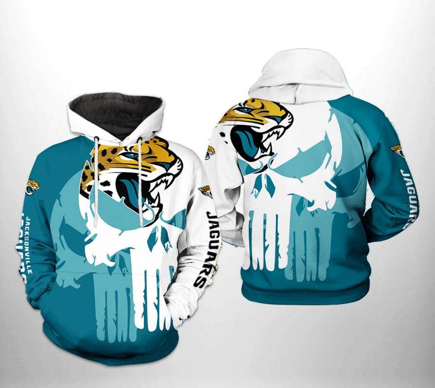 Jacksonville Jaguars NFL Team Skull 3D Printed Hoodie/Zipper Hoodie