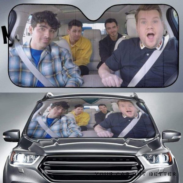 Jonas Brothers On Pool Karaoke Car Auto Sun Shade