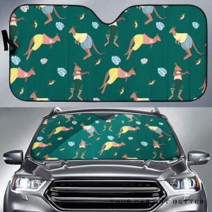 Kangaroo Leaves Pattern Car Auto Sun Shade