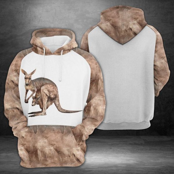 Kangaroo With Baby 3D Printed Hoodie/Zipper Hoodie