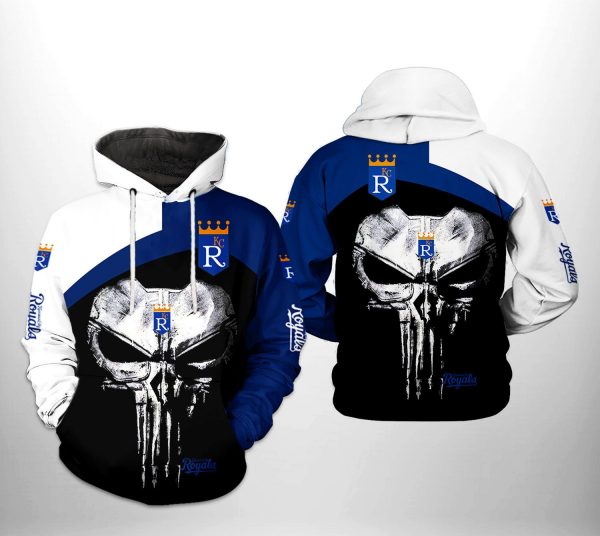 Kansas City Royals MLB Skull Punisher 3D Printed Hoodie/Zipper Hoodie