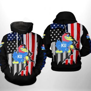 Kansas Jayhawks NCAA US Flag 3D Printed Hoodie/Zipper Hoodie