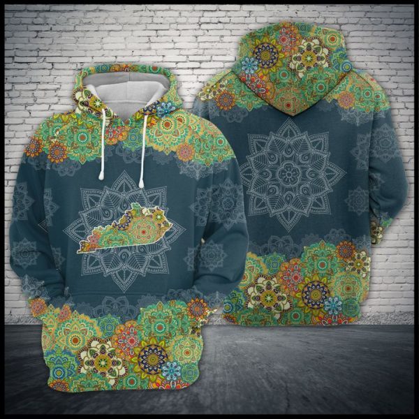 Kentucky Floral Mandala 3D Printed Hoodie/Zipper Hoodie