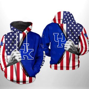 Kentucky Wildcats NCAA US Flag 3D Printed Hoodie/Zipper Hoodie