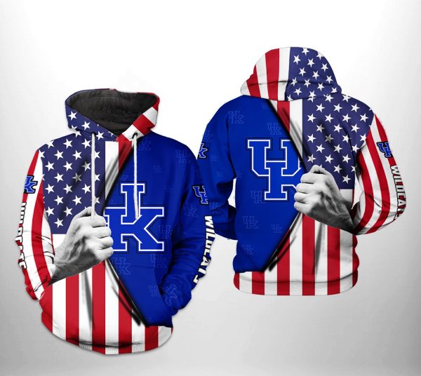 Kentucky Wildcats NCAA US Flag 3D Printed Hoodie/Zipper Hoodie