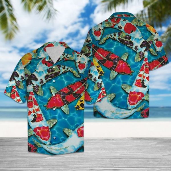 Koi Fish Hawaiian Shirt Summer Button Up