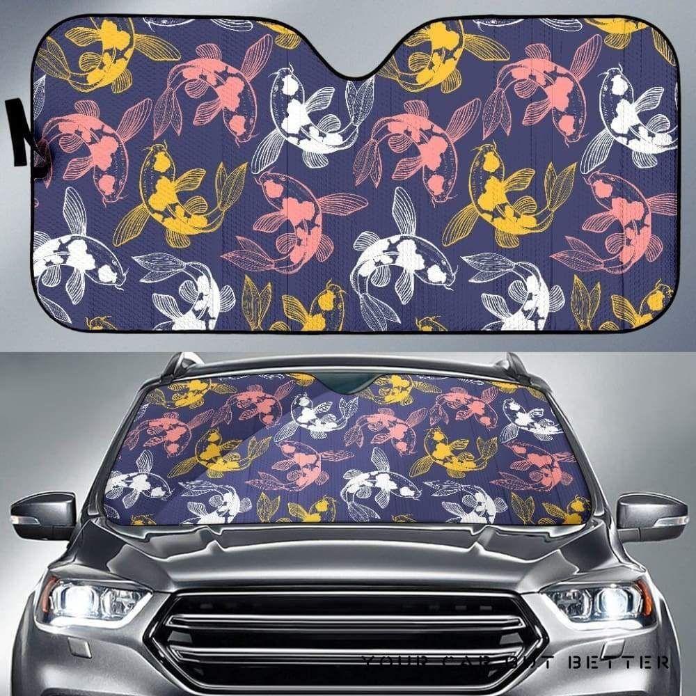 Koi Fish P Fish Lotus Pattern Car Auto Sun Shade