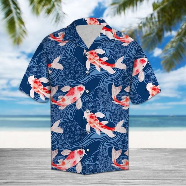 Koi Waves Hawaiian Shirt Summer Button Up