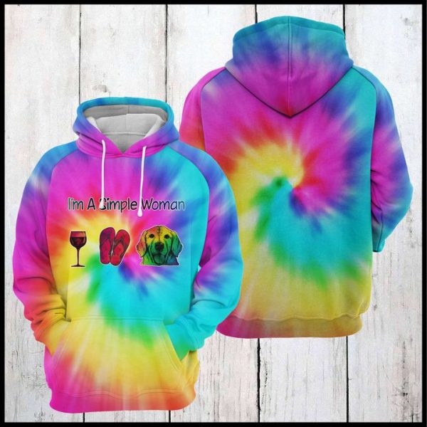 Labrador Retriever Tie Dye 3D Printed Hoodie/Zipper Hoodie