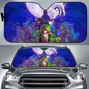 Legend Of Zelda MajoraS Mask 3D Blue Full Character Car Auto Sun Shade