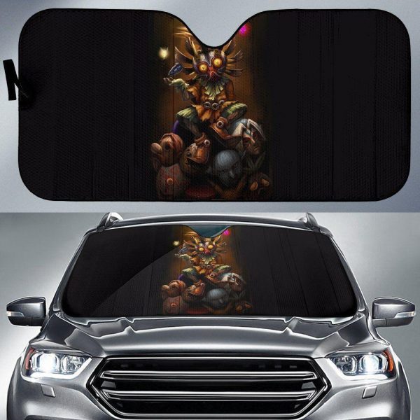 Legend Of Zelda MajoraS Mask 3D Orange Car Auto Sun Shade