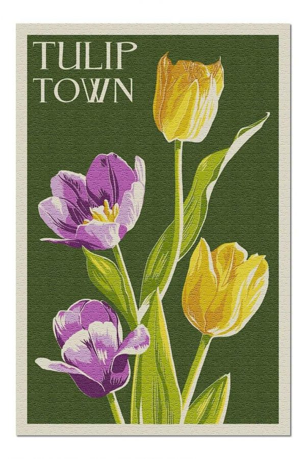 Letterpress, Tulips Jigsaw Puzzle Set