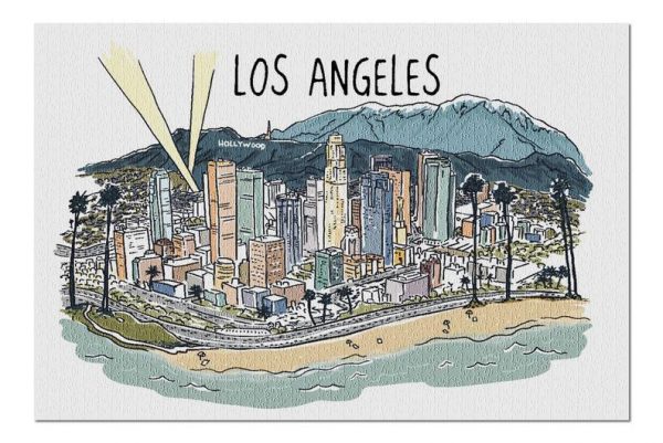 Line Drawing, Los Angeles Jigsaw Puzzle Set