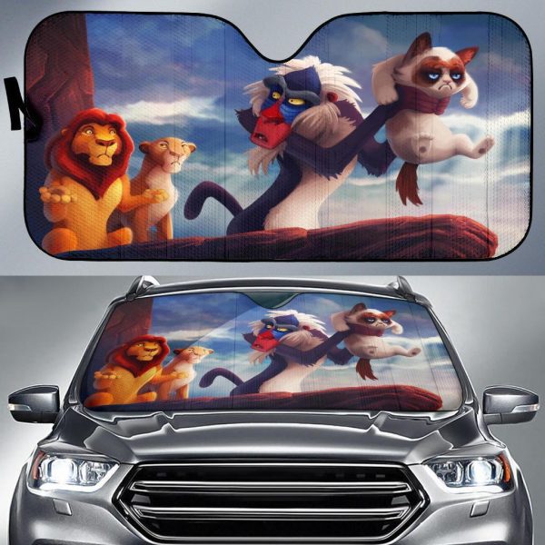 Lion King Funny Grumpy Cats Car Auto Sun Shade