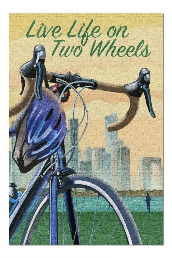 Lithography, Bicycle And City Jigsaw Puzzle Set