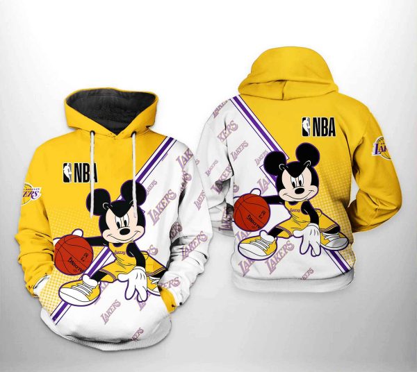 Los Angeles Lakers NBA Mickey 3D Printed Hoodie/Zipper Hoodie