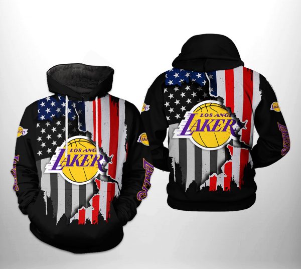 Los Angeles Lakers NBA US Flag Team 3D Printed Hoodie/Zipper Hoodie