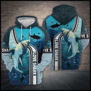 Love Shark 3D Printed Hoodie/Zipper Hoodie