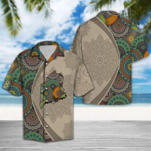 Maine Mandala Hawaiian Shirt Summer Button Up