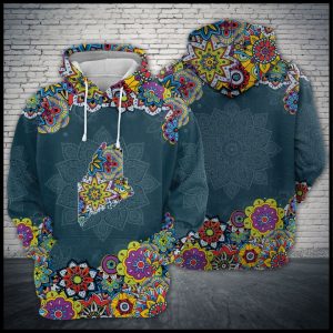 Maine State Mandala 3D Printed Hoodie/Zipper Hoodie