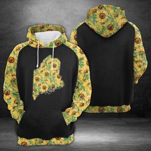 Maine Sunflower 3D Printed Hoodie/Zipper Hoodie