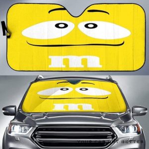 Mandm Chocolate Yellow Car Auto Sun Shade