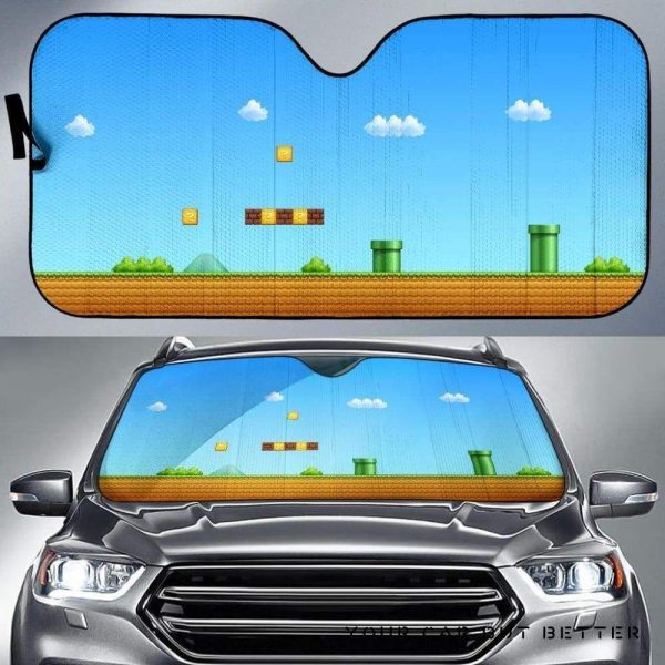 Mario Background Car Auto Sun Shade