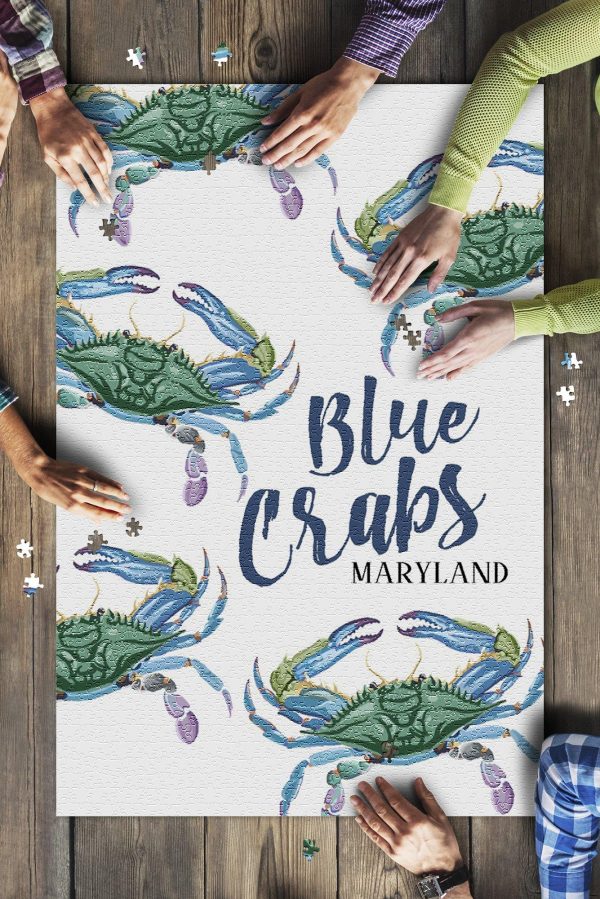 Maryland Blue Crabs Pattern Jigsaw Puzzle Set