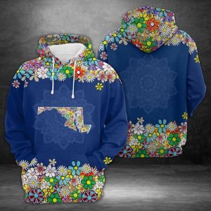 Maryland Flower 3D Printed Hoodie/Zipper Hoodie