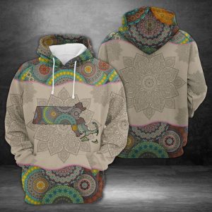 Massachusetts Mandala 3D Printed Hoodie/Zipper Hoodie