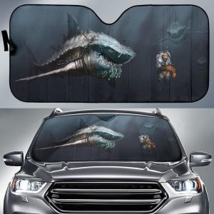 Megalodon Shark Car Auto Sun Shade