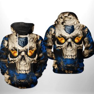 Memphis Grizzlies NBA Skull 3D Printed Hoodie/Zipper Hoodie