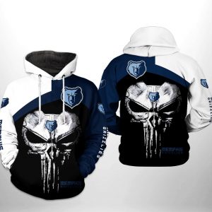 Memphis Grizzlies NBA Skull Punisher Team 3D Printed Hoodie/Zipper Hoodie