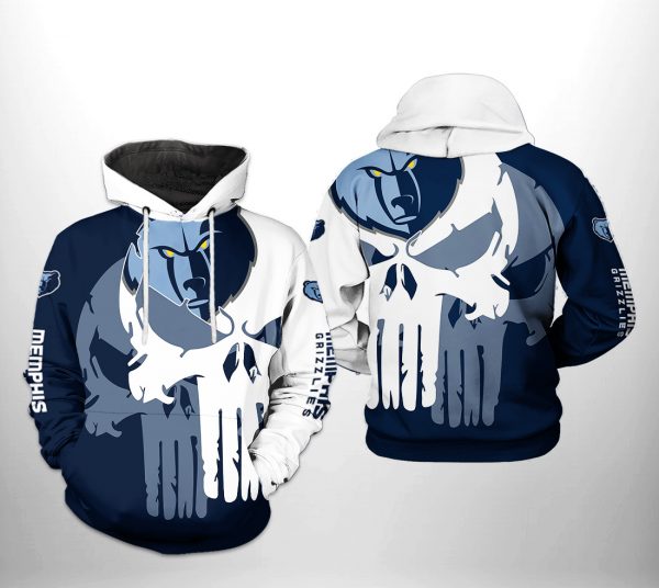 Memphis Grizzlies NBA Team Skull 3D Printed Hoodie/Zipper Hoodie