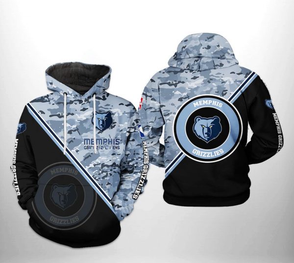 Memphis Grizzlies NBA US Camo Team 3D Printed Hoodie/Zipper Hoodie