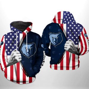 Memphis Grizzlies NBA US Flag Team 3D Printed Hoodie/Zipper Hoodie