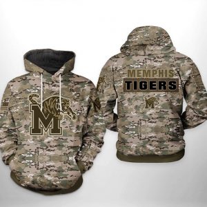 Memphis Tigers NCAA Camo Veteran 3D Printed Hoodie/Zipper Hoodie