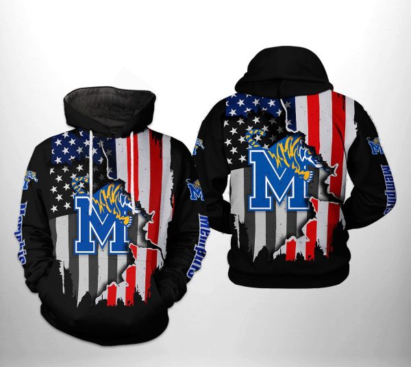 Memphis Tigers NCAA US Flag 3D Printed Hoodie/Zipper Hoodie