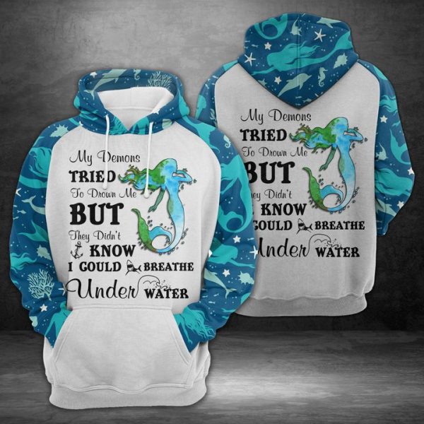 Mermaid 3D Printed Hoodie/Zipper Hoodie