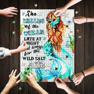 Mermaid She Dreams Of The Ocean Jigsaw Puzzle Set