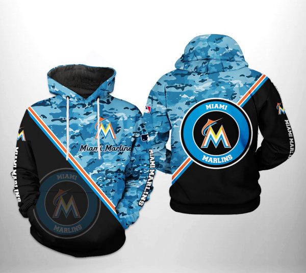 Miami Marlins MLB Camo Team 3D Printed Hoodie/Zipper Hoodie