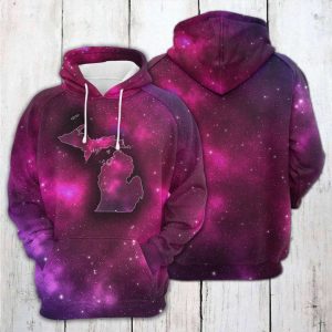 Michigan Purple Galaxy 3D Printed Hoodie/Zipper Hoodie