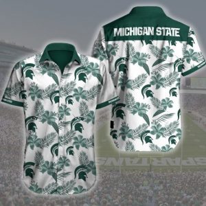 Michigan State 3d Hawaiian Shirt Summer Button Up