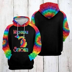 Michigan Strong Tie Dye 3D Printed Hoodie/Zipper Hoodie