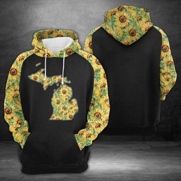 Michigan Sunflower 3D Printed Hoodie/Zipper Hoodie