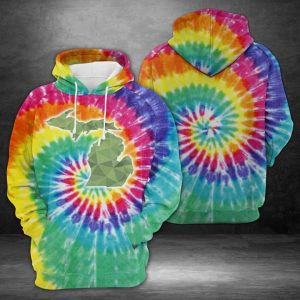 Michigan Tie Dye 3D Printed Hoodie/Zipper Hoodie