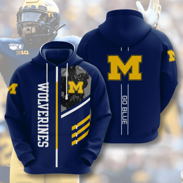 Michigan Wolverines American Football 3D Printed Hoodie/Zipper Hoodie